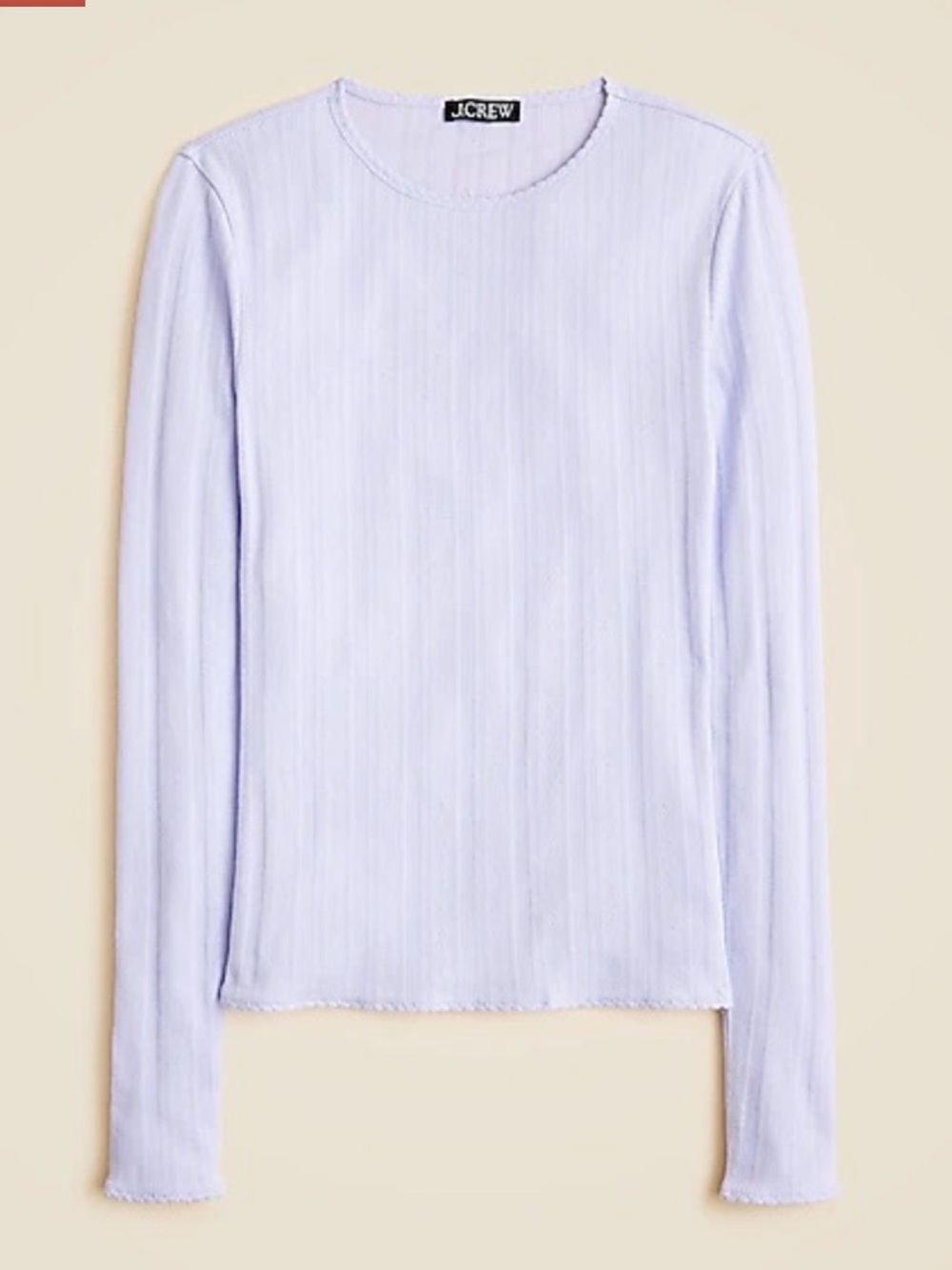 J. Crew Long Sleeve Pointelle Tee